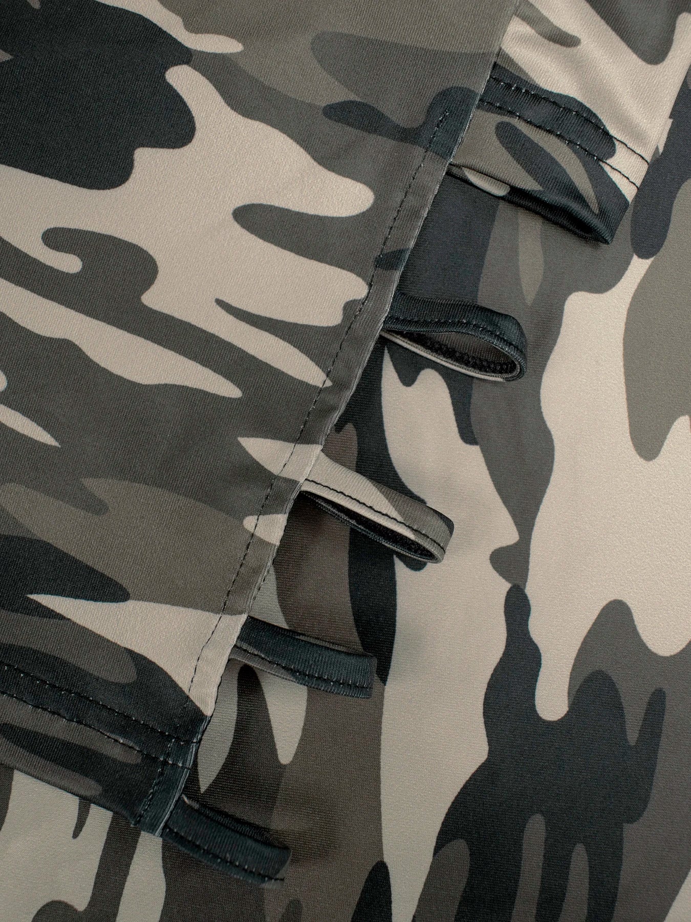 Plus Size Women's Camo Capri Leggings with Side Stripe Cutouts Stylish