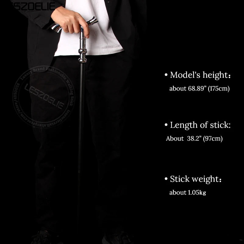 Bright Silver Luxury Masonic Walking Stick Men Mysterious Sun And Moon