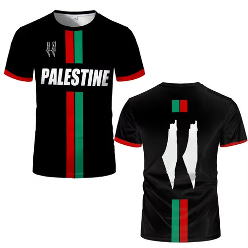 Palestine Football T Shirts Men Summer Short Sleeve Palestinian Flag