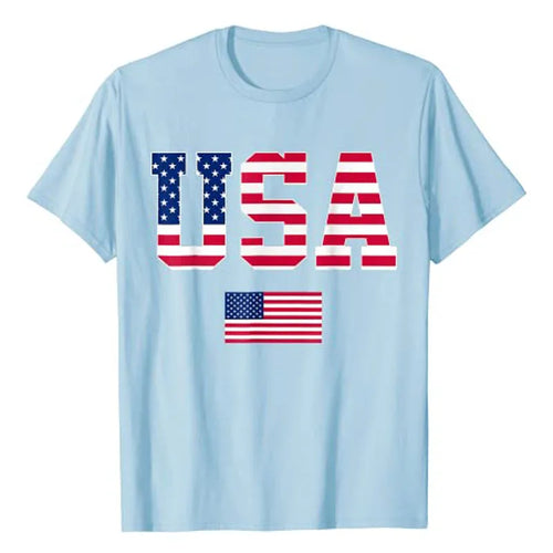 USA T-Shirt Women Men Patriotic US Flag 4th of July Apparel American