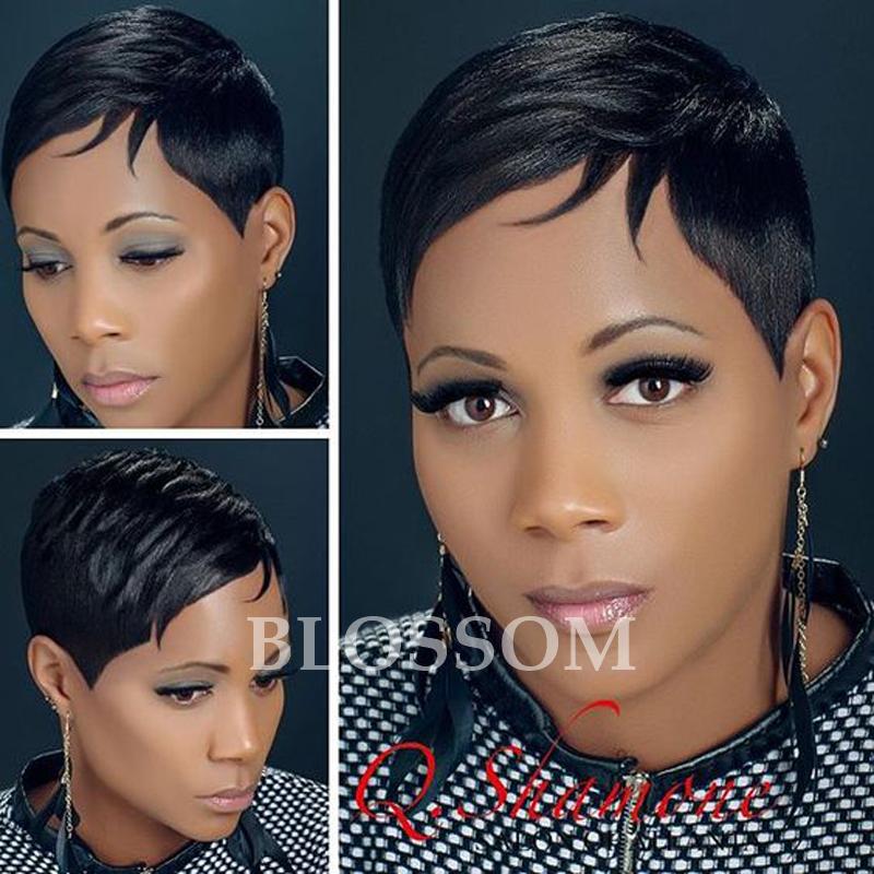 Straight Short Human Hair Wigs For Black Women Brazilian Pixie Human