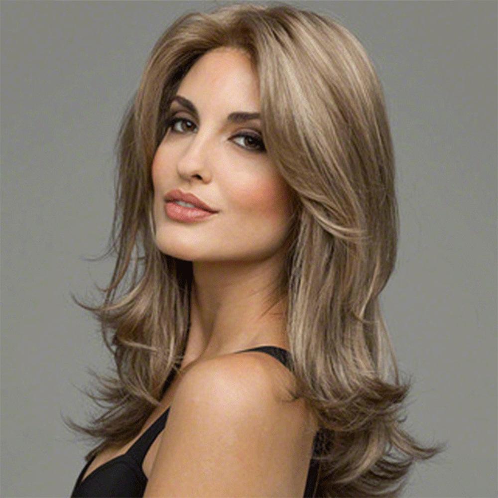 Europe/America Mid-point Fashion Lady Hair Wigs Capless Wigs Medium