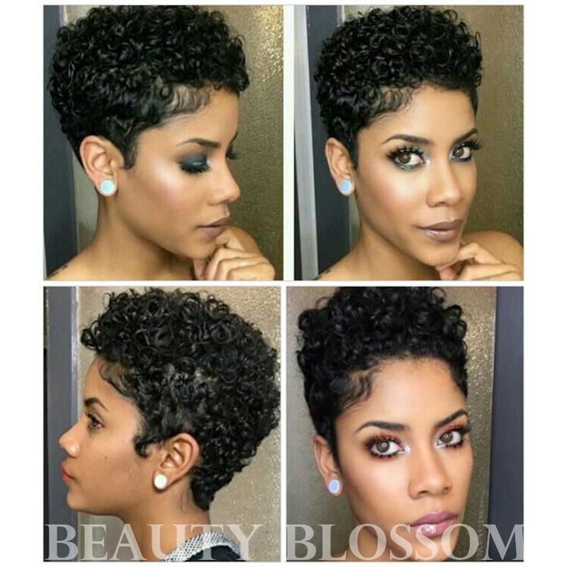 Short Wigs Brazilian Virgin Hair Kinky Curly Hair Lace Front Wigs