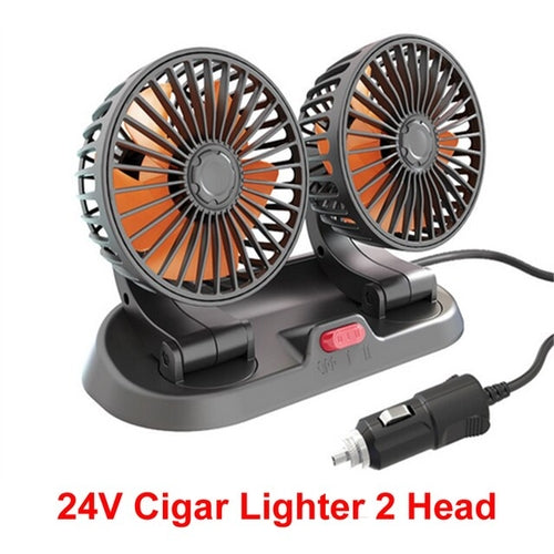 1pc Car Single/double/three Head Electric Fan 360 Degree Adjustable