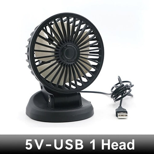 1pc Car Single/double/three Head Electric Fan 360 Degree Adjustable