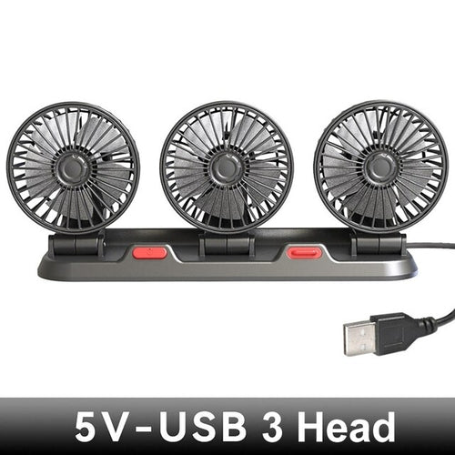 1pc Car Single/double/three Head Electric Fan 360 Degree Adjustable