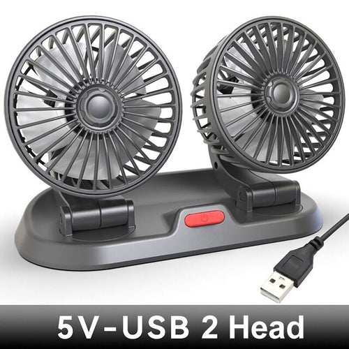 1pc Car Single/double/three Head Electric Fan 360 Degree Adjustable