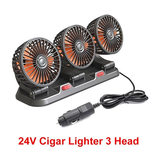 1pc Car Single/double/three Head Electric Fan 360 Degree Adjustable