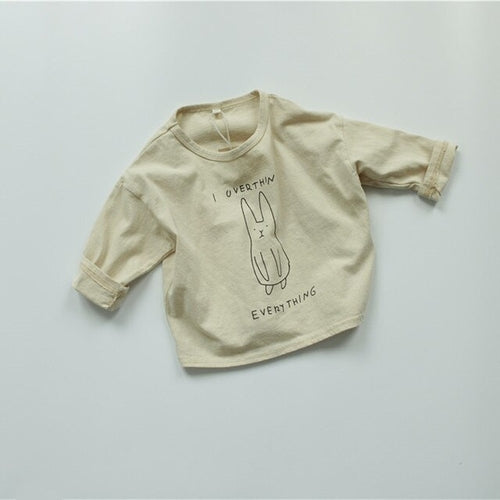 2022 Autumn Children Long Sleeve T shirts Cartoon Rabbit Printed Baby