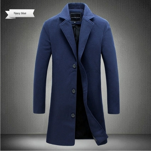 2022 Autumn And Winter Long Cotton Coat New Wool Blend Pure Color