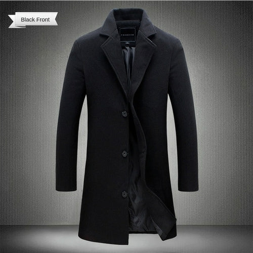 2022 Autumn And Winter Long Cotton Coat New Wool Blend Pure Color