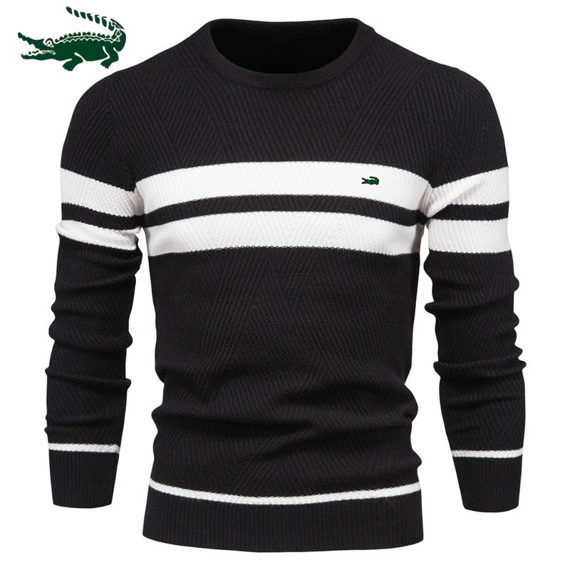 2023 High Quality New Mens Boys Winter Stripe Sweater Thick Warm