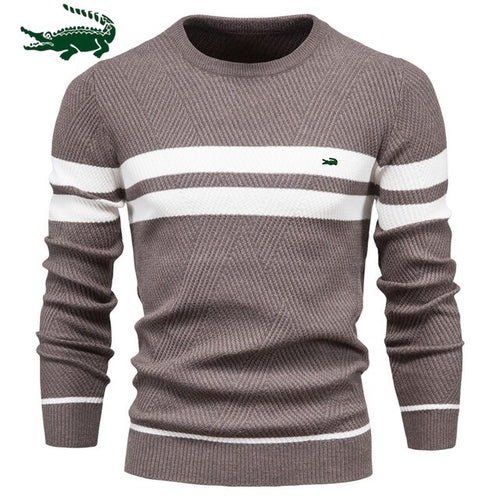 2023 High Quality New Mens Boys Winter Stripe Sweater Thick Warm