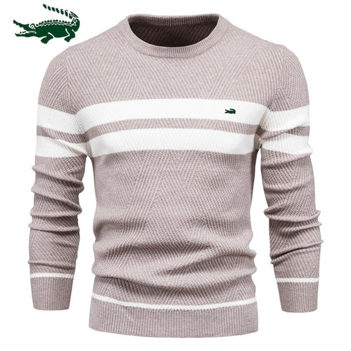 2023 High Quality New Mens Boys Winter Stripe Sweater Thick Warm