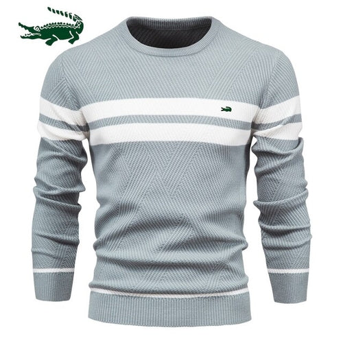 2023 High Quality New Mens Boys Winter Stripe Sweater Thick Warm