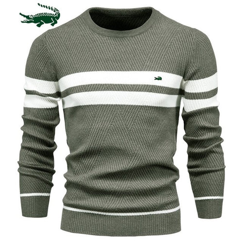 2023 High Quality New Mens Boys Winter Stripe Sweater Thick Warm