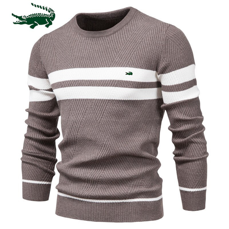 2023 High Quality New Mens Boys Winter Stripe Sweater Thick Warm