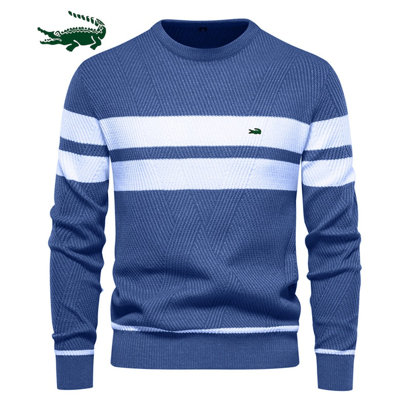 2023 High Quality New Mens Boys Winter Stripe Sweater Thick Warm