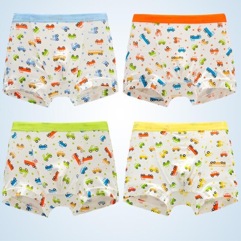 3Pc/Lot Random Colors Soft Breathable Boys Boxer Kids Underwear