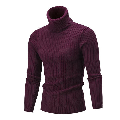Autumn And Winter Turtleneck Warm Fashion Solid Color Sweater Men's