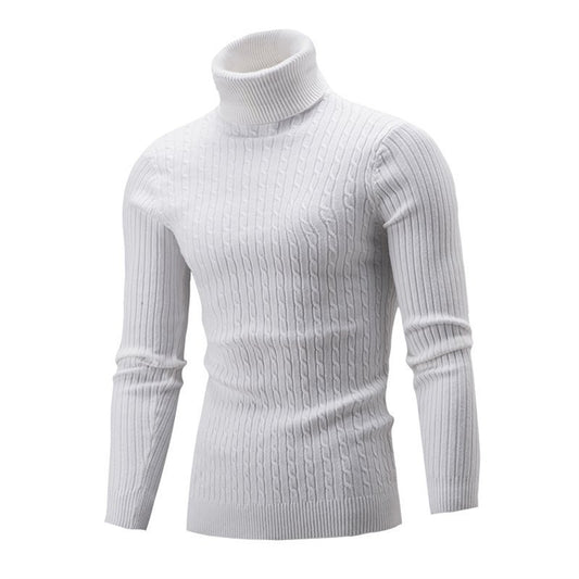 Autumn And Winter Turtleneck Warm Fashion Solid Color Sweater Men's