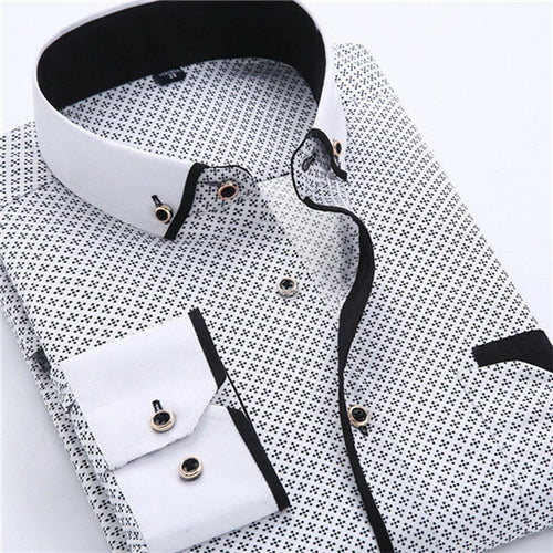 Big Size 4xl Men Dress Shirt 2016 New Arrival Long Sleeve Slim Fit