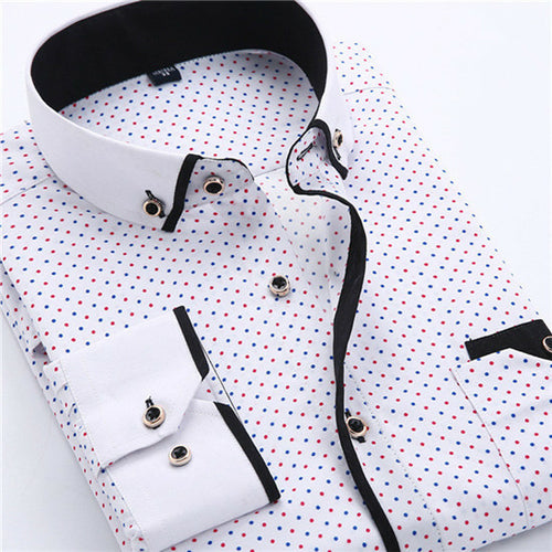 Big Size 4xl Men Dress Shirt 2016 New Arrival Long Sleeve Slim Fit