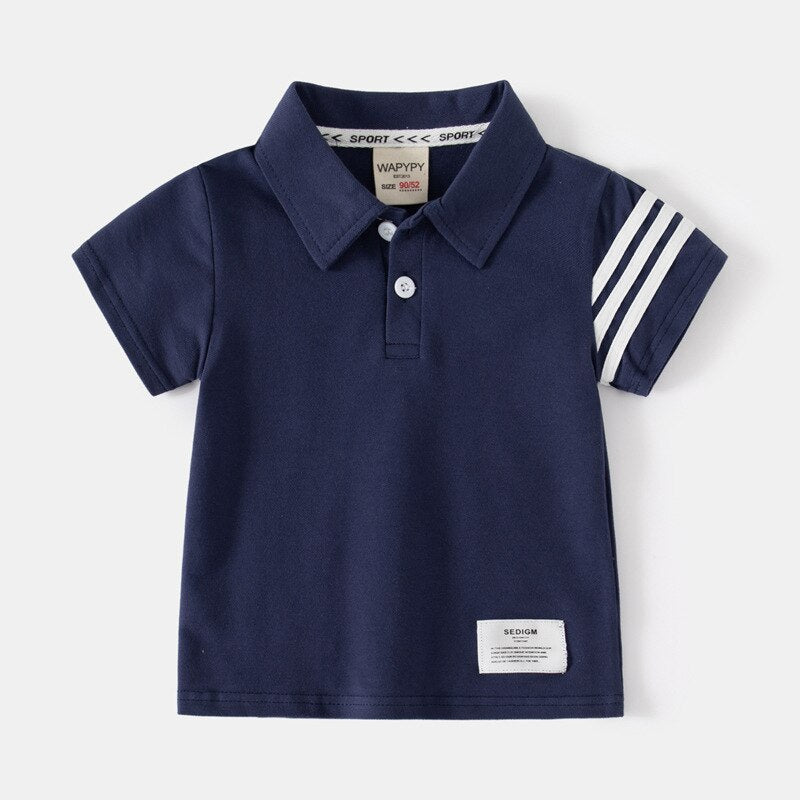 Boys T Shirt Short Sleeves Cotton T shirts Striped Children Polo Shirt