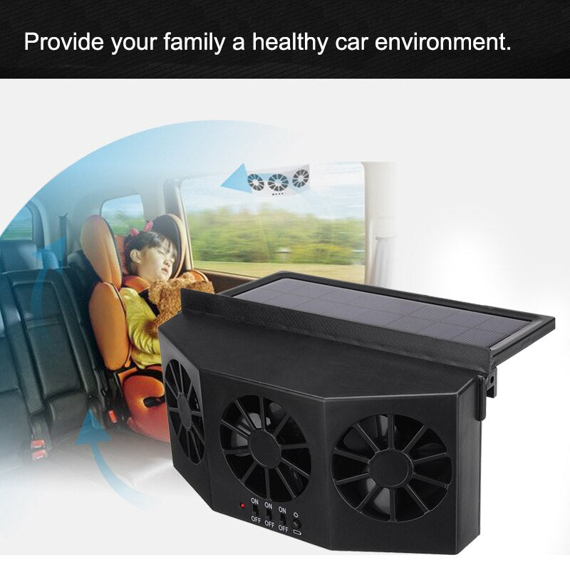 Car Cooling System Solar Panel Car Window Cooler Fan Auto Air Vent