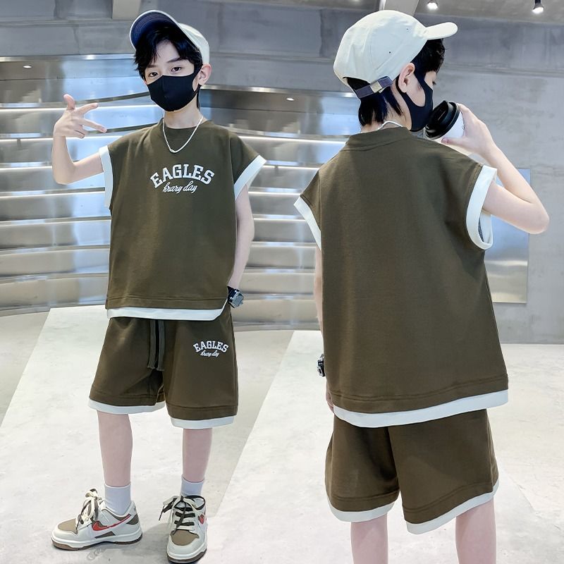 Children Summer Boys Clothes Set T shirt + Pants Casual Sports Suits