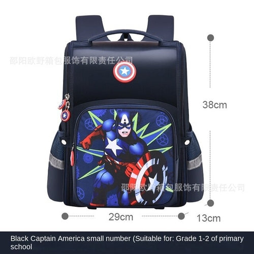 Disney Boys Cartoon All in One Backpack Spine Protector Marvel Captain