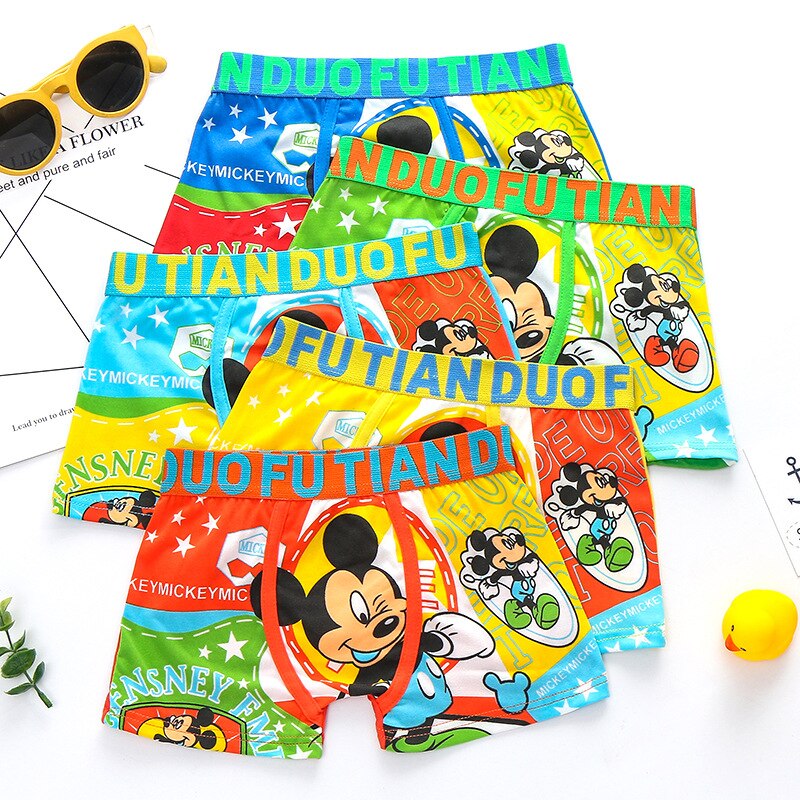Disney Kids Boy Underwear Baby Boxer Mickey Mouse Cotton Panties
