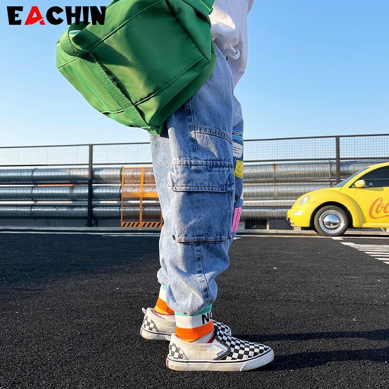 Eachin Baby Boys Jeans 2023 New Fashion Patchwork Teen Boy Clothes