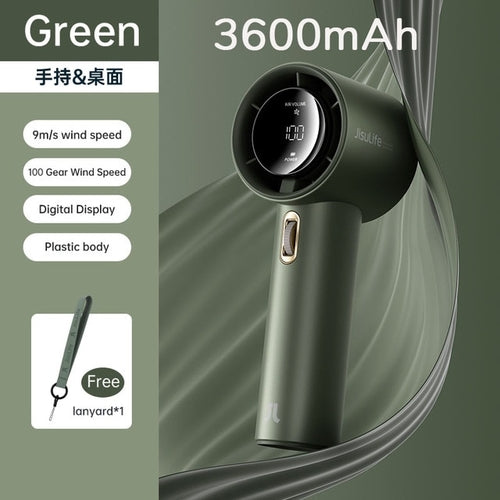 JISULIFE Portable Hand Fan , 100 Wind Speeds, Mini Bladeless Handheld