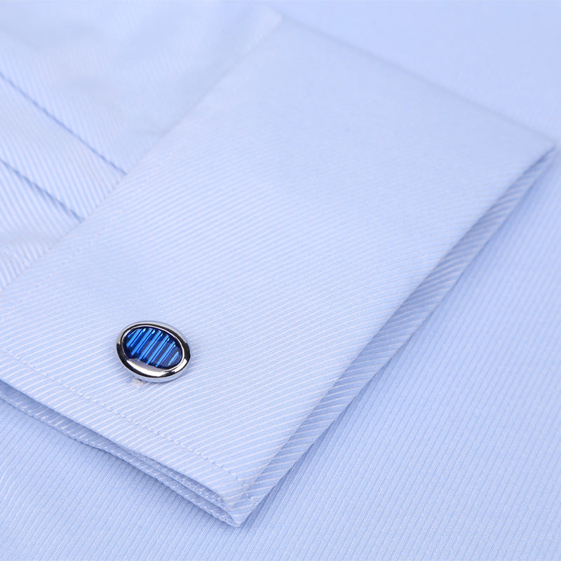 M~6XL Men's French Cuff Dress Shirt 2021 New White Long Sleeve Formal