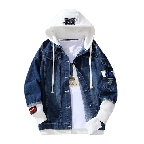 Men's Autumn Winter Hoodie Denim Jacket| |