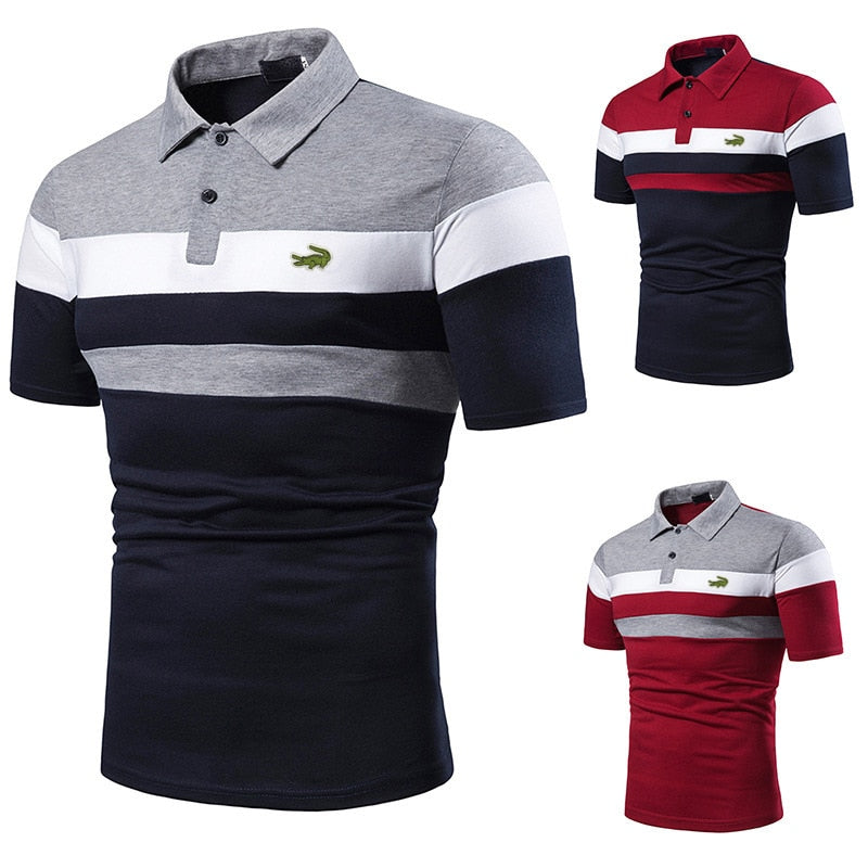 Men's High-quality Cotton Embroidered Polo Shirt 2023 Summer Short