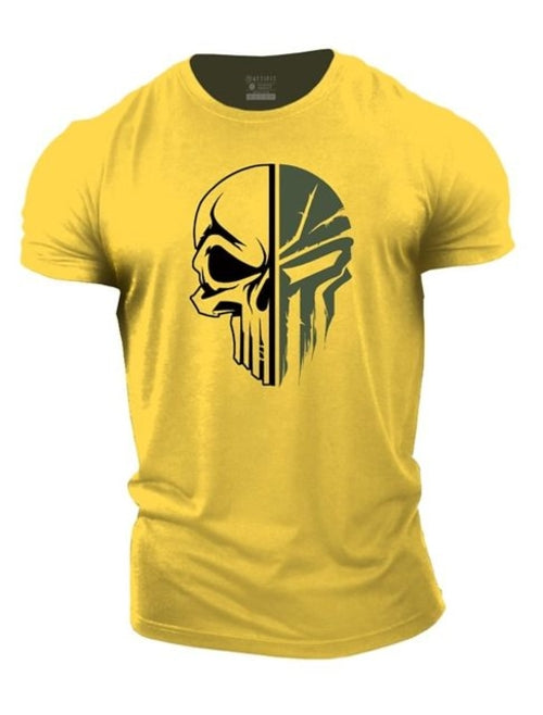 Men's T Shirt For Men 3d Print Military Skull Dropped T Shirt