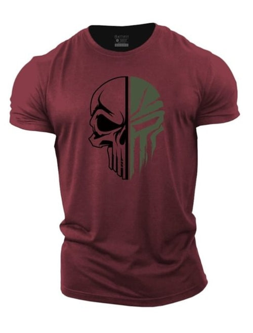 Men's T Shirt For Men 3d Print Military Skull Dropped T Shirt