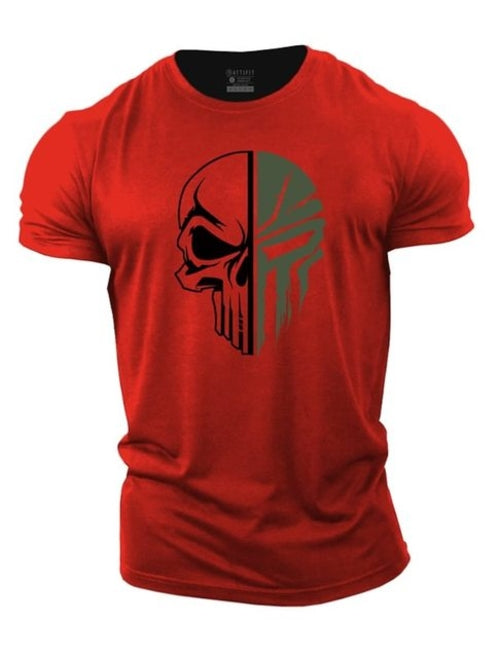 Men's T Shirt For Men 3d Print Military Skull Dropped T Shirt