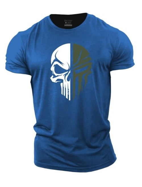 Men's T Shirt For Men 3d Print Military Skull Dropped T Shirt