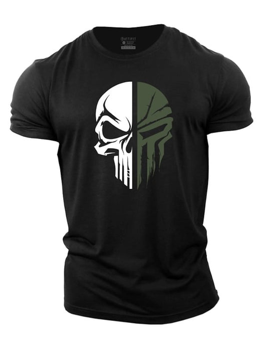 Men's T Shirt For Men 3d Print Military Skull Dropped T Shirt