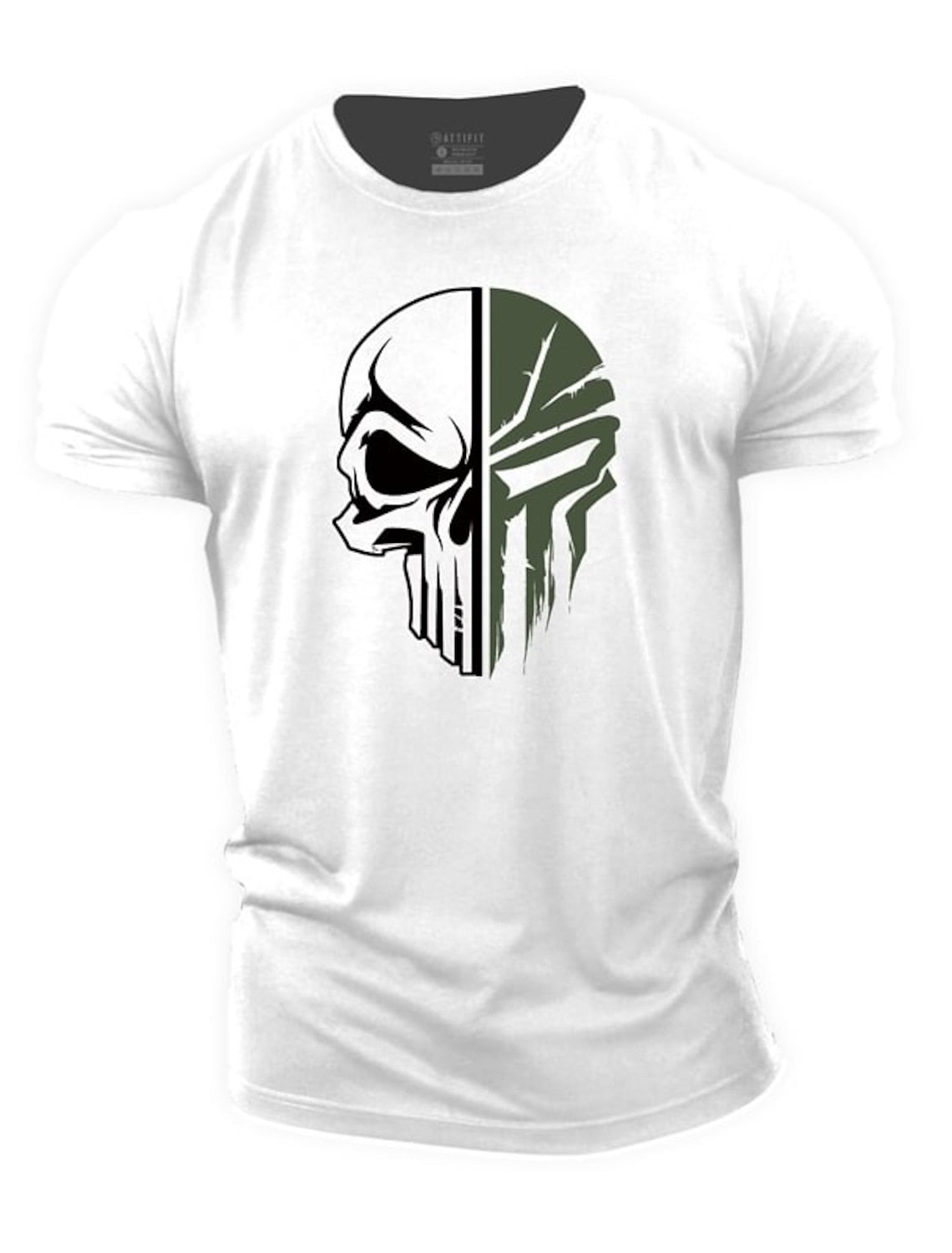 Men's T Shirt For Men 3d Print Military Skull Dropped T Shirt