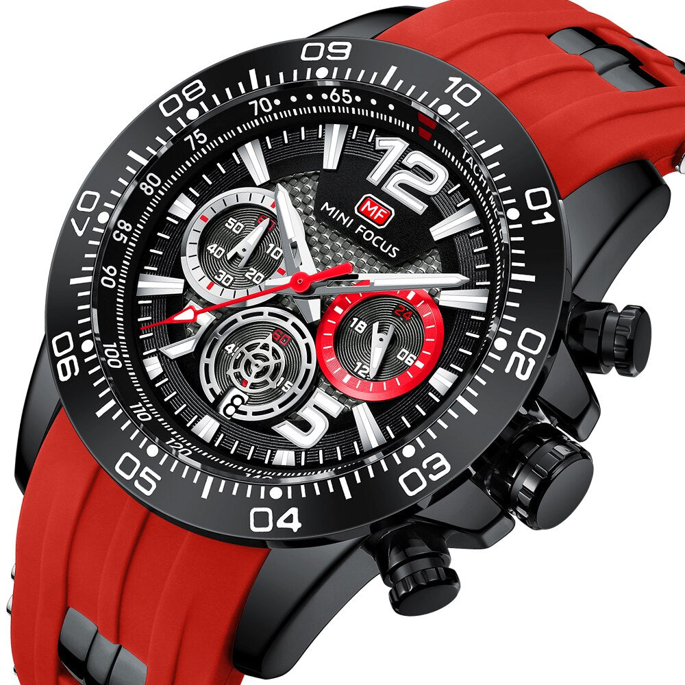 Chronograph Luminous Watches | Chronograph Silicone Watch | Waterproof