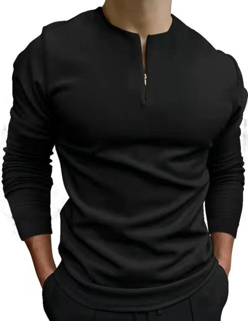 Men's spring and summer long sleeved POLO shirt T shirt gas fashion