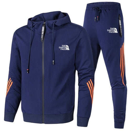 MenAutumn and Winter Tracksuit Casual Set Male Joggers Hooded