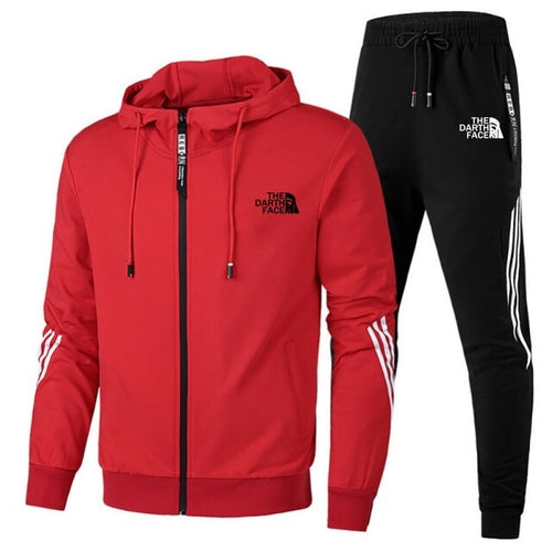 MenAutumn and Winter Tracksuit Casual Set Male Joggers Hooded