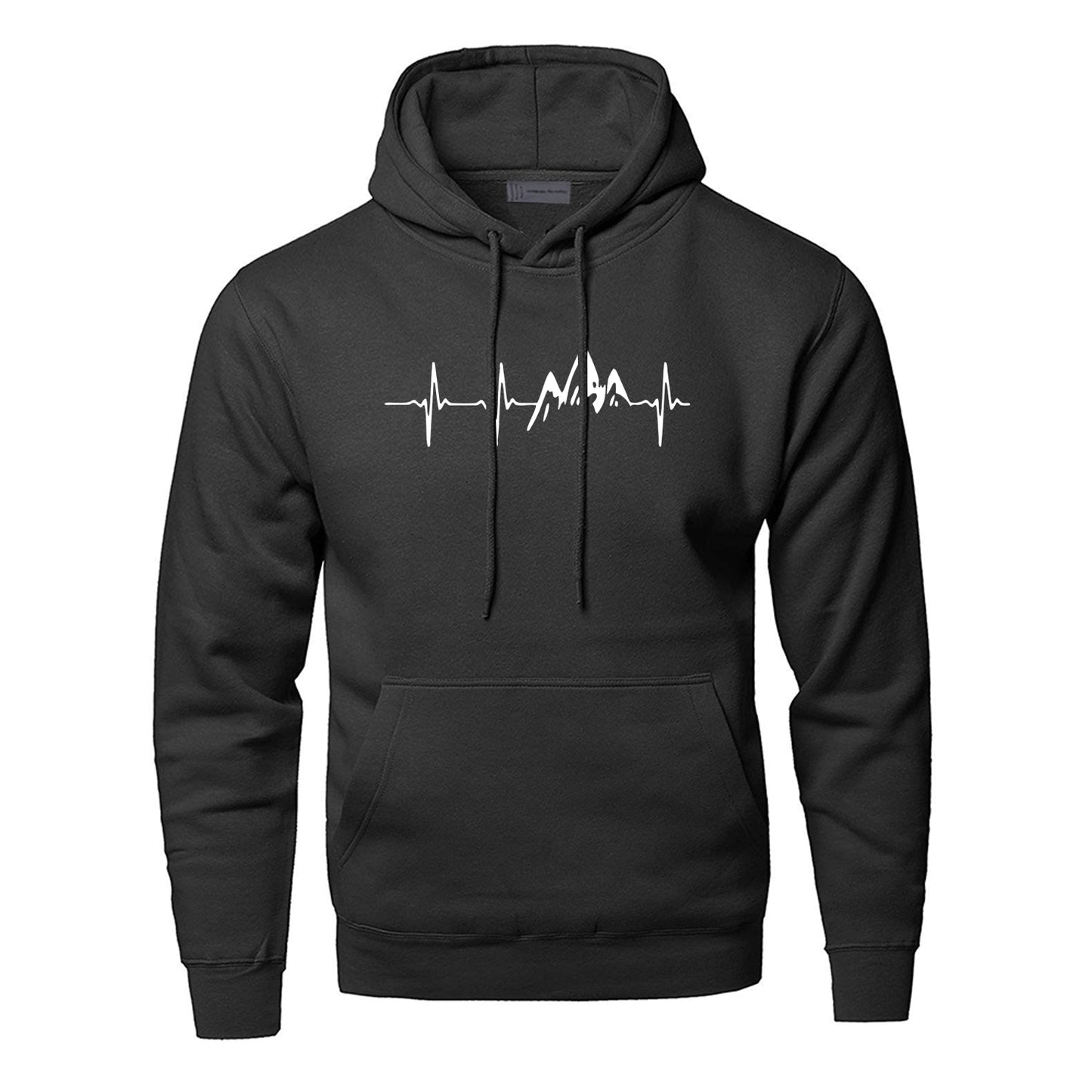 Mountain Heartbeat Hoodies Sweatshirt Men Sound Ray Diagram Hooded