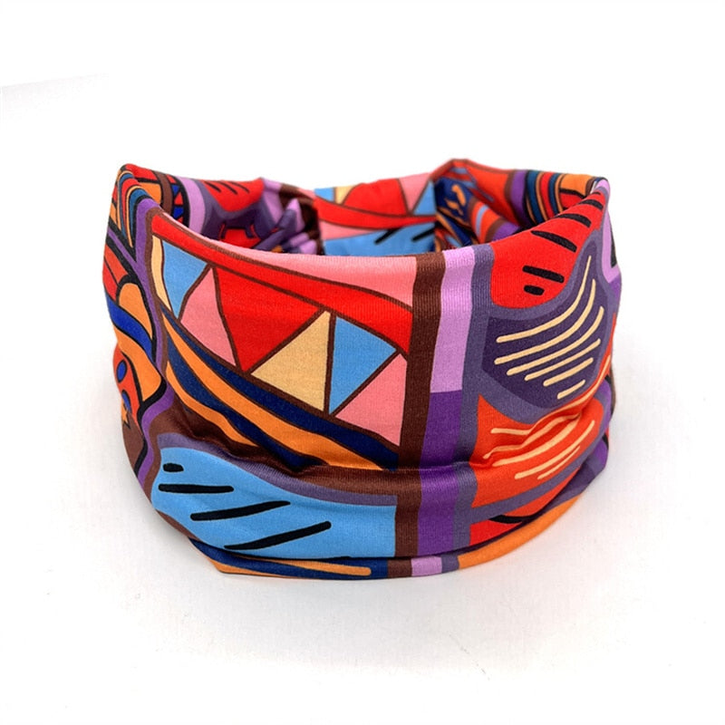New African Pattern Print Headband For Women Twist Style Hair Band