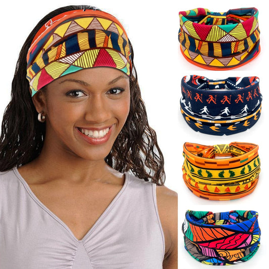 New African Pattern Print Headband For Women Twist Style Hair Band